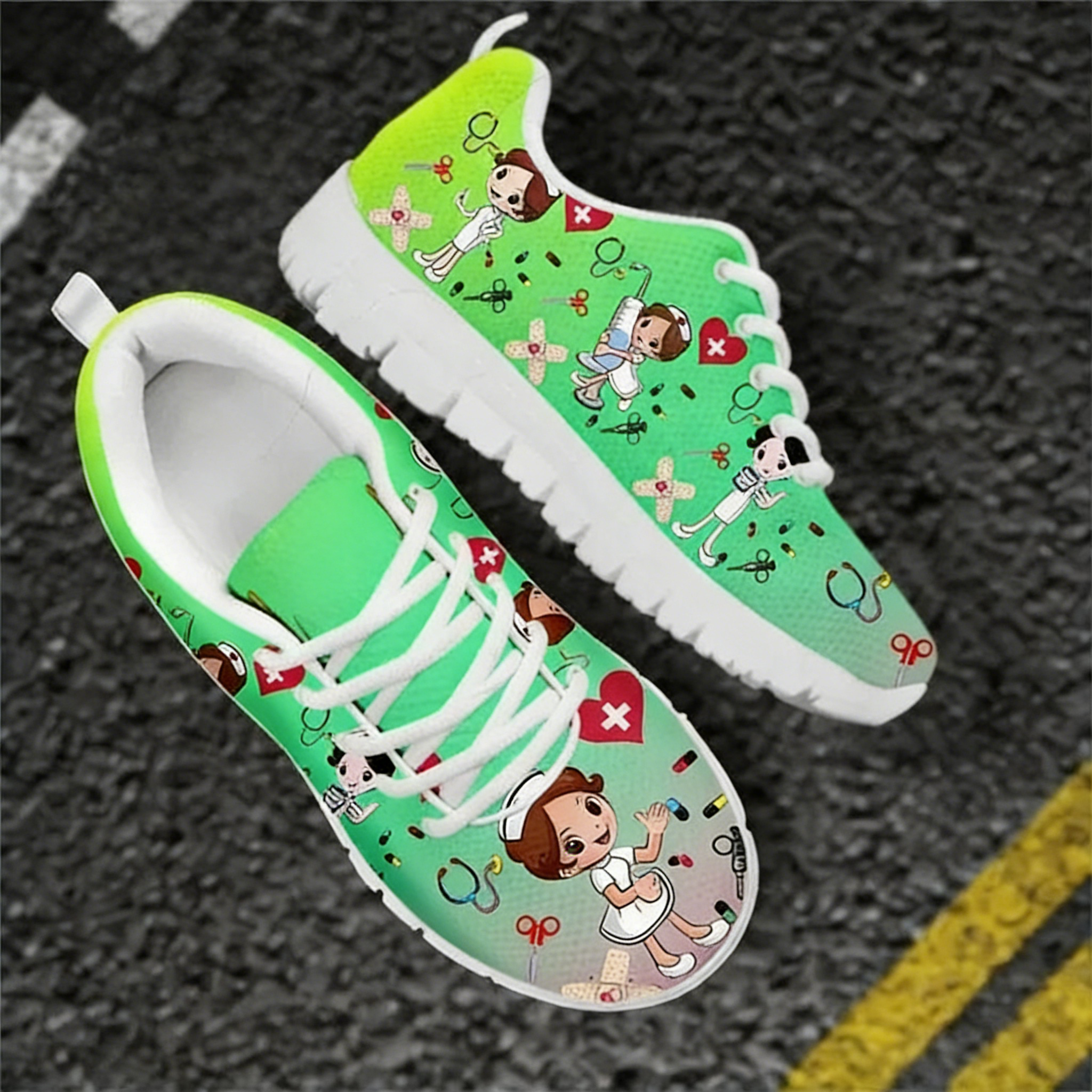 Colorful Cartoon Nurse Sneaker - đánh giá và giá Men Shoes Name