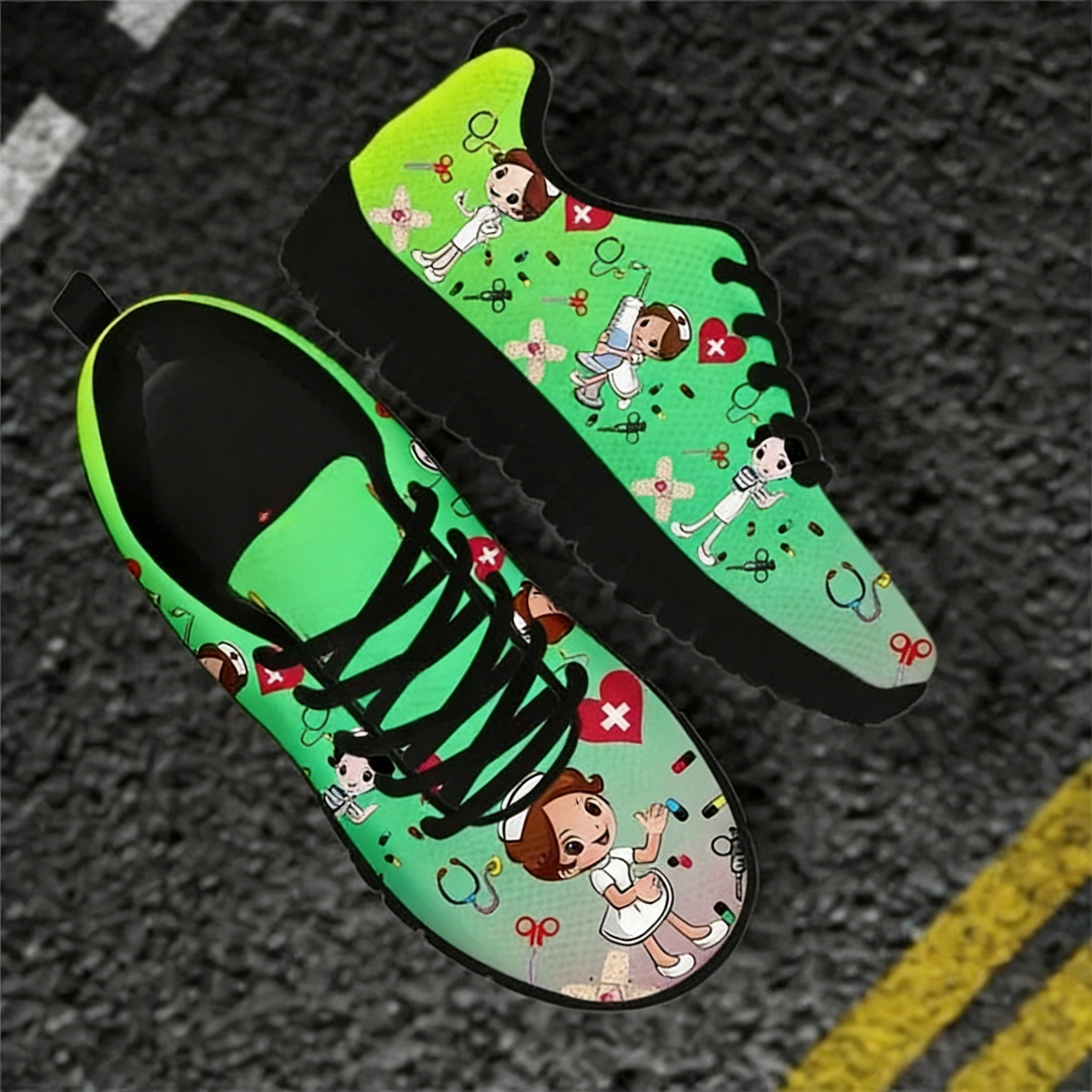 Colorful Cartoon Nurse Sneaker - đánh giá và giá Men Shoes Name
